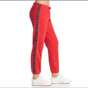 NWT Sundry Red Fleece Love is Love Sweatpants